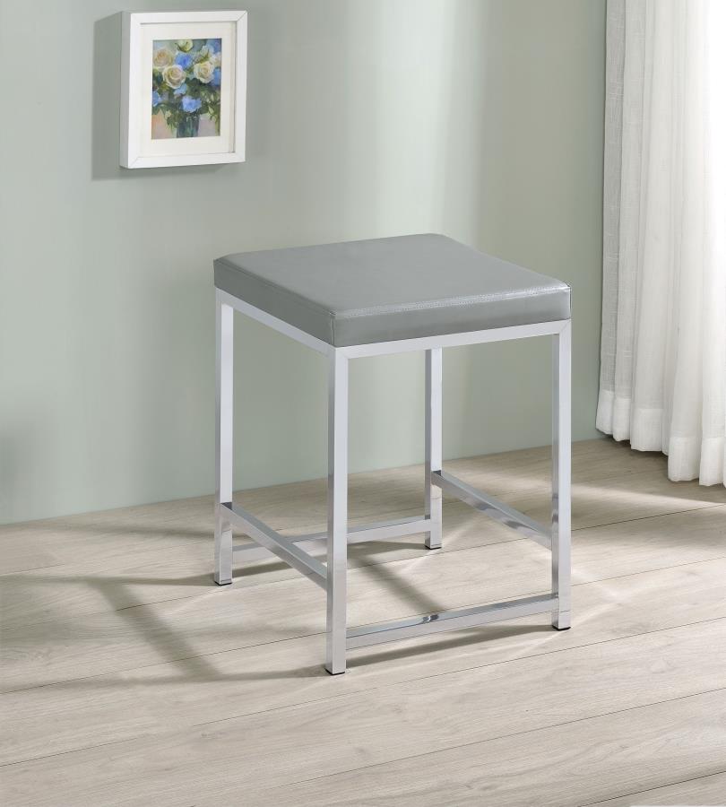 Umbridge Upholstered Square Padded Cushion Vanity Stool - 935933
