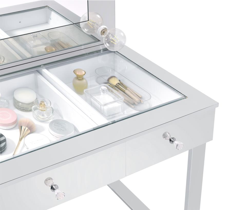 Umbridge 3-drawer Vanity Set with Lighting Chrome and White - 935934