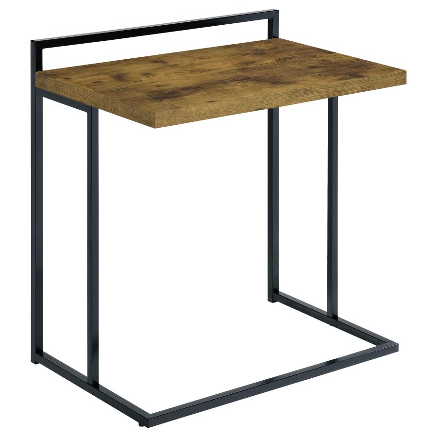 Dani Rectangular C-Shaped Sofa Side Table Rustic Nutmeg - 936122