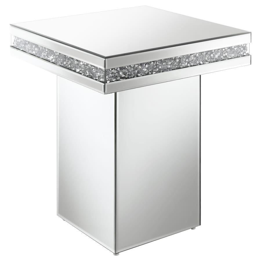 Elora Square Mirrored Accent Side Table Silver - 936137