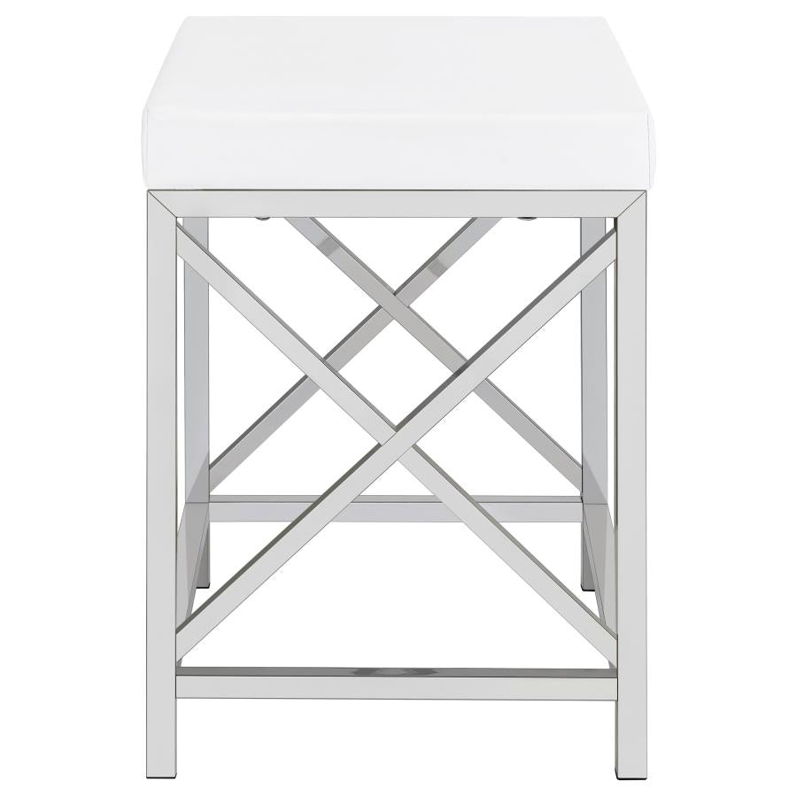 Eliza Vanity Set with Lighting & Stool White and Chrome - 936164