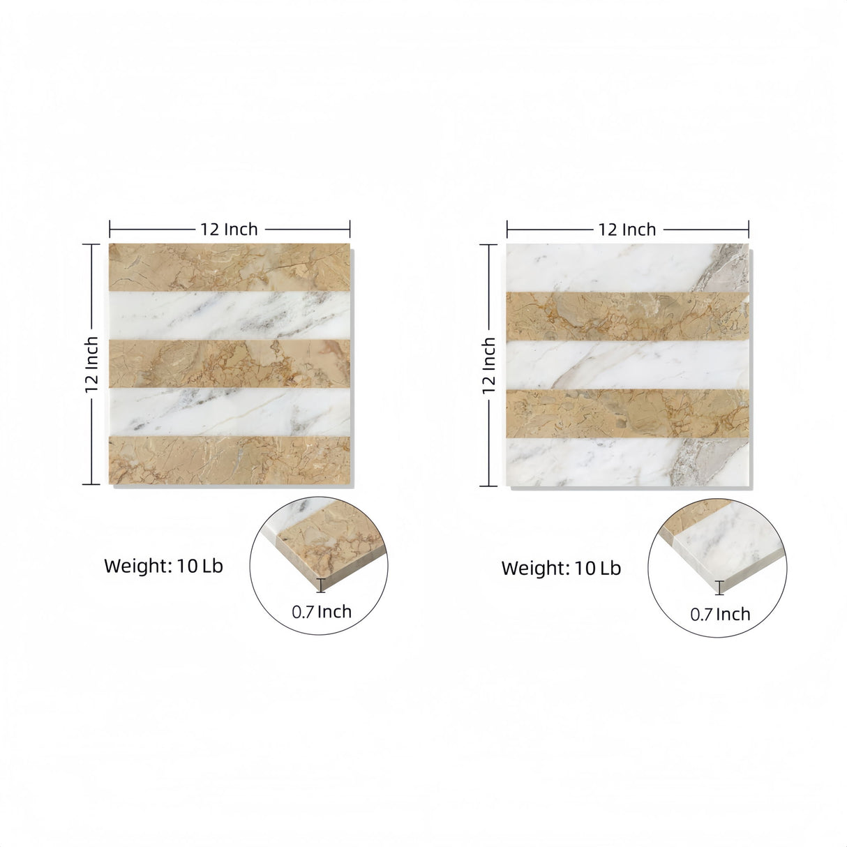 Elegant Waterjet Polished Marble Tile For Floor And Wall