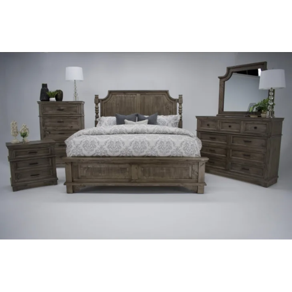 Charleston King Panel Bed Granite MIC-CHAR-PK - C136