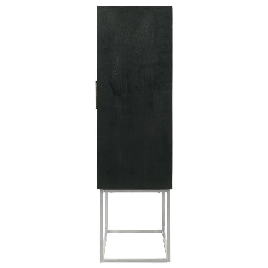 Borman 2-door Home Bar Cabinet Wine Storage Walnut and Black - 950318