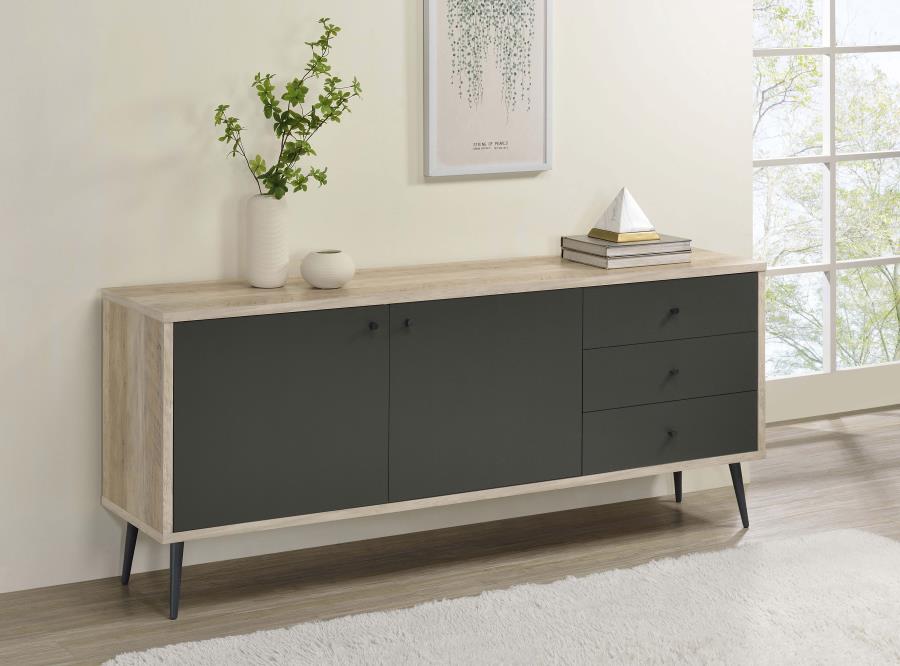 Maeve 2-door Engineered Wood Cabinet Antique Pine and Grey - 950352