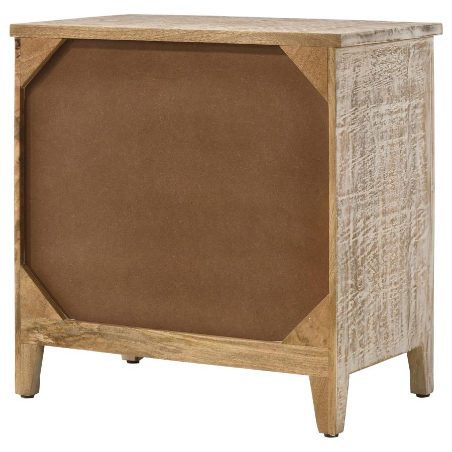 Mariska 3-drawer Wood Mandala Cabinet Distressed White - 950390