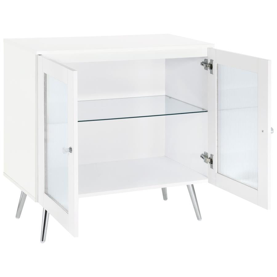 Nieta 2-door Engineered Wood Accent Cabinet White High Gloss - 950396