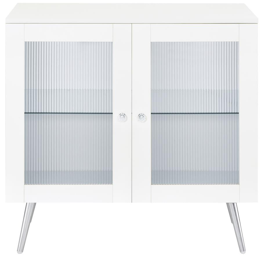 Nieta 2-door Engineered Wood Accent Cabinet White High Gloss - 950396