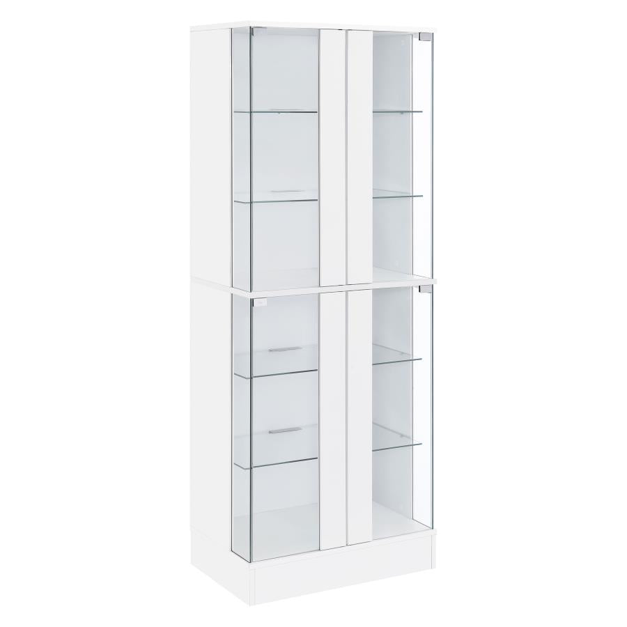 Cabra 4-door LED Curio Display Cabinet White High Gloss - 950397