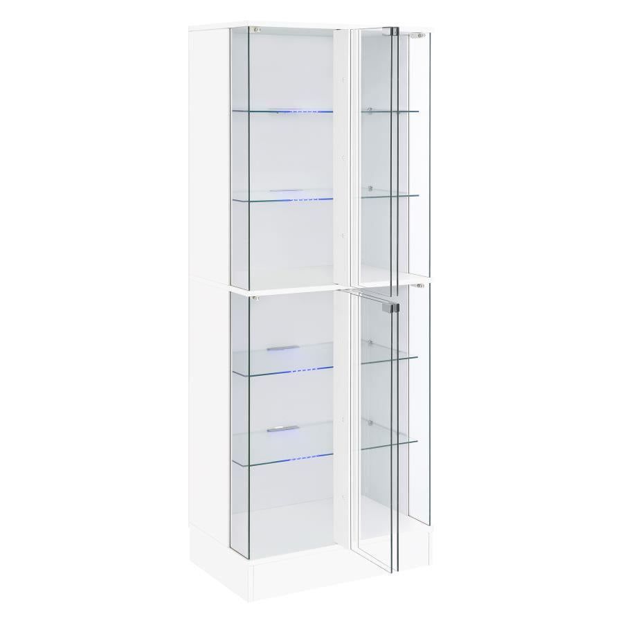 Cabra 4-door LED Curio Display Cabinet White High Gloss - 950397