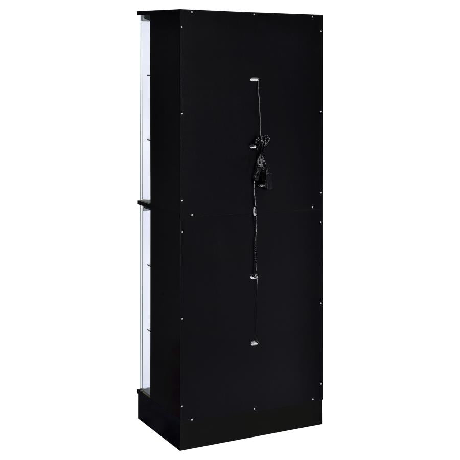 Cabra 4-door LED Curio Display Cabinet Black High Gloss - 950398
