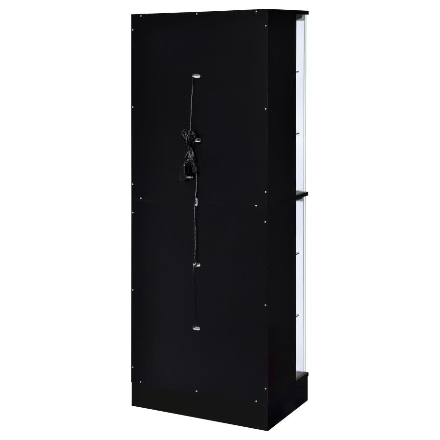 Cabra 4-door LED Curio Display Cabinet Black High Gloss - 950398