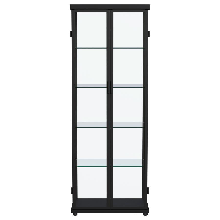 Aero 4-shelf Display Curio Cabinet with LED Lighting Black - 950400