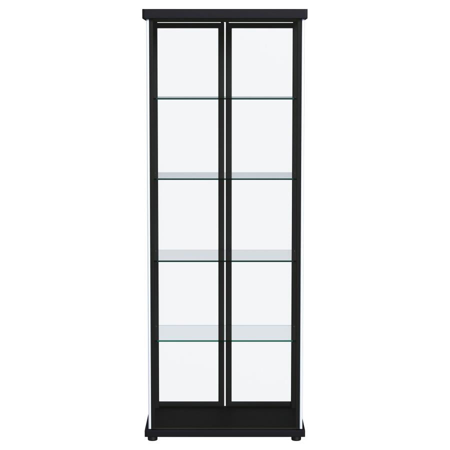 Aero 4-shelf Display Curio Cabinet with LED Lighting Black - 950400