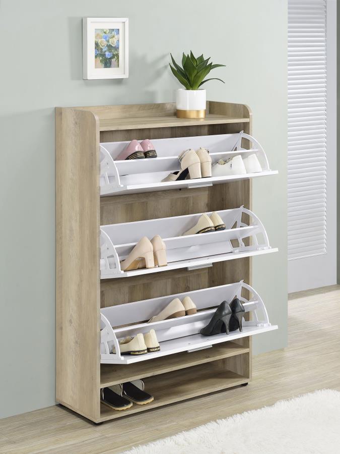 Denia 3-tier Engineered Wood Shoe Cabinet White - 950403