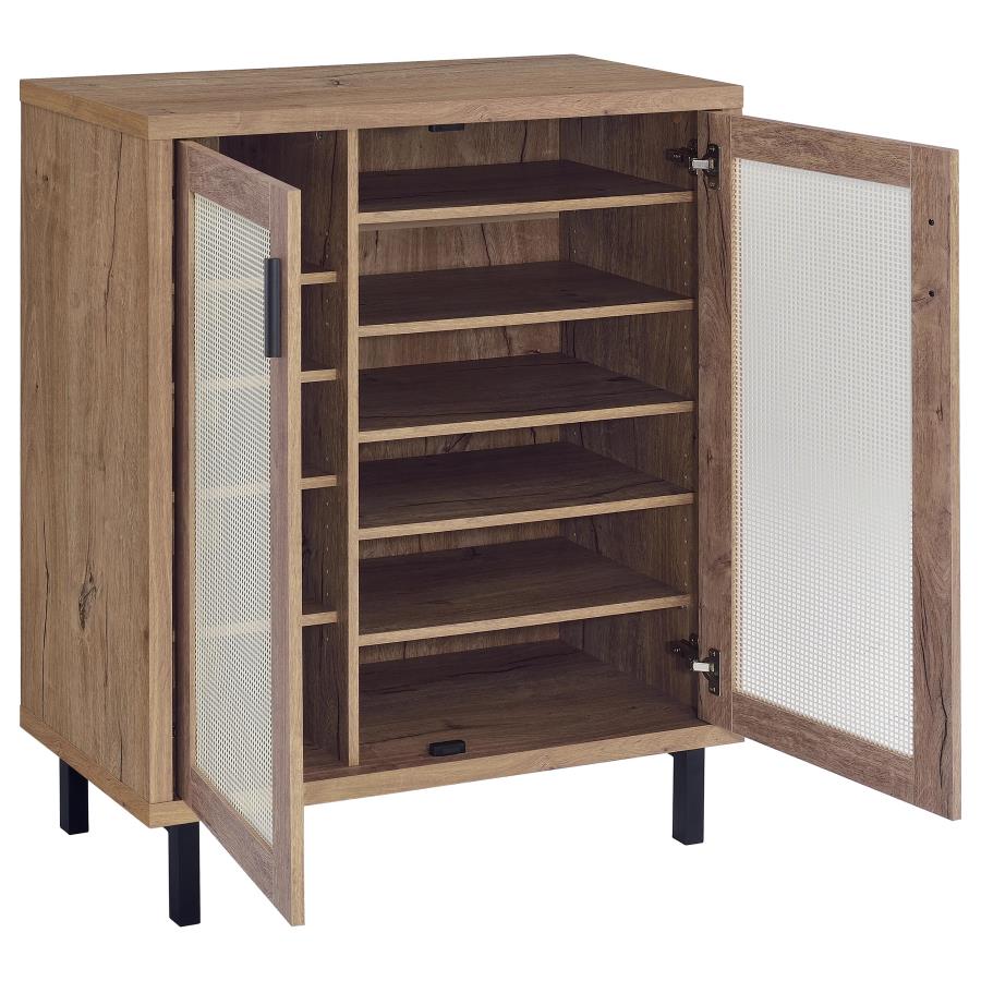 Teller 2-door Shoe Storage Cabinet Natural Oak - 950421