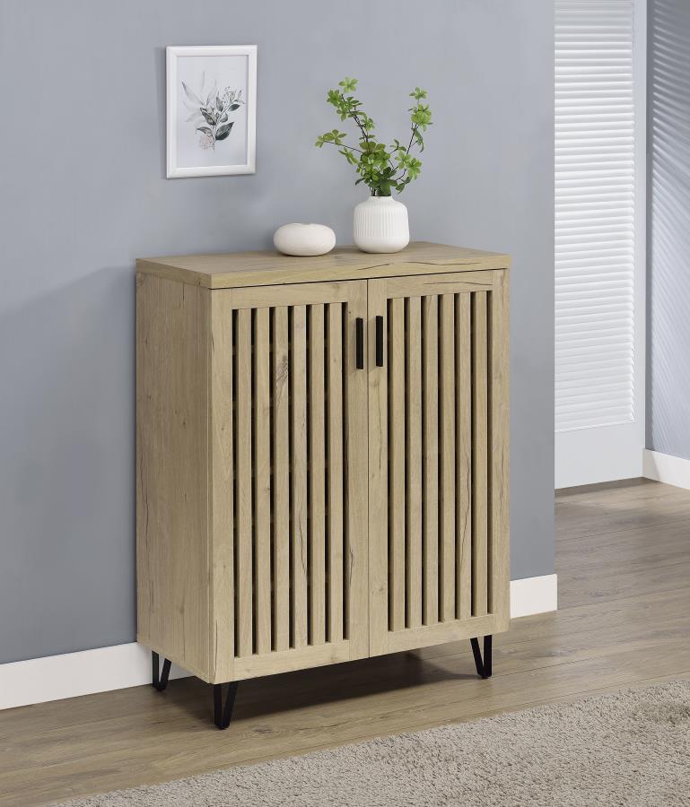 Brixton 2-door Entryway Shoe Storage Cabinets White Oak - 950424