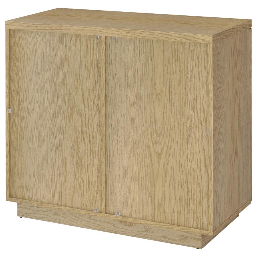 Tilbury 2-door Glass Front Accent Display Cabinet Light Oak - 950429