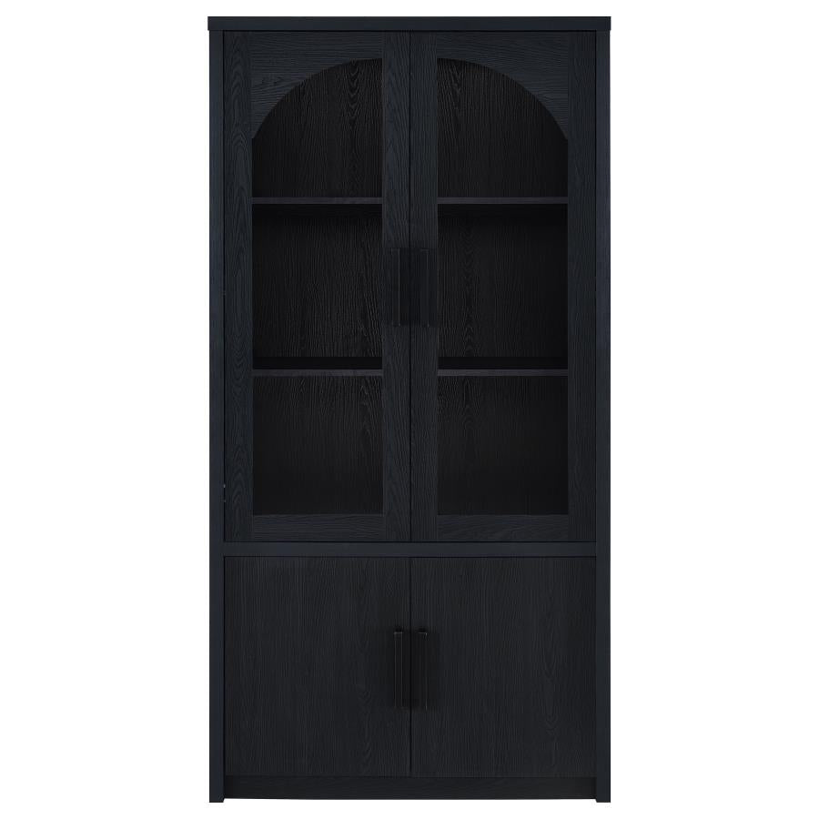 Riva 4-door Tall Accent Display Cabinet LED Lighting Black - 950432