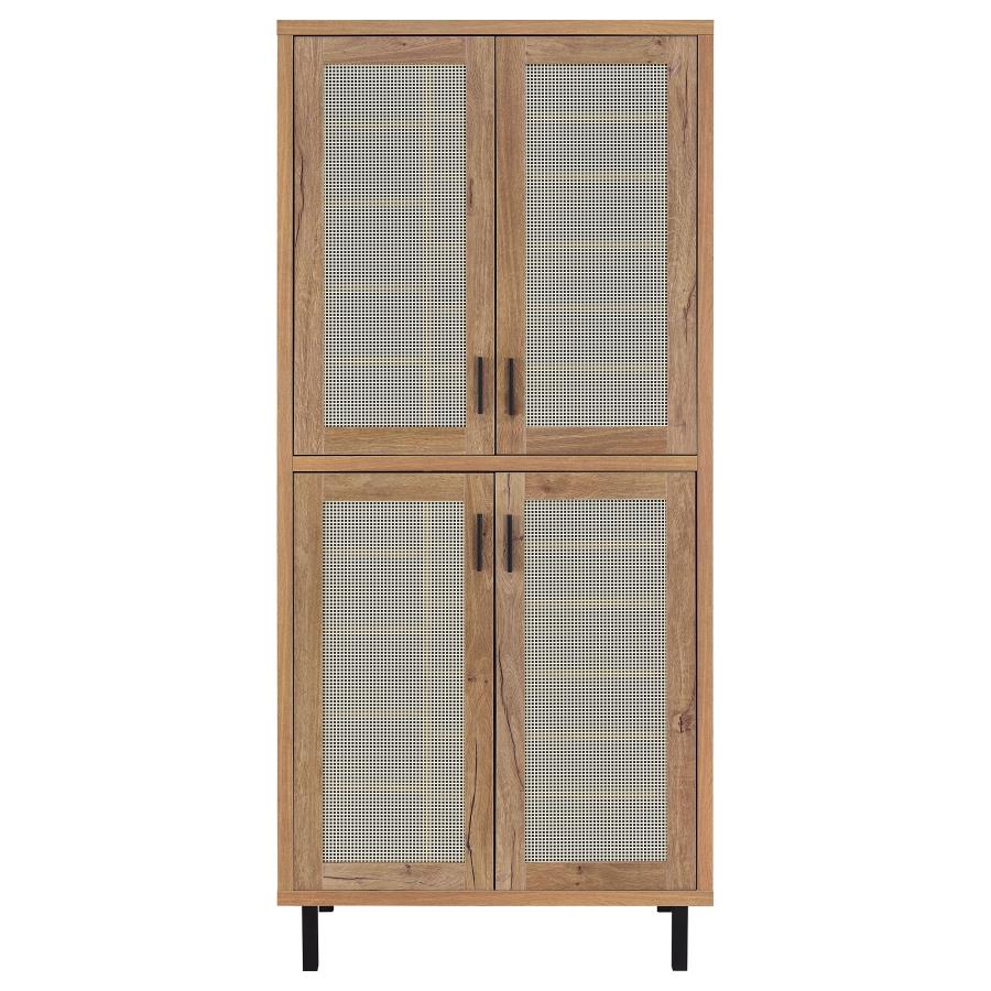 Teller 80-inch 4-door Tall Shoe Storage Cabinet Natural Oak - 950440