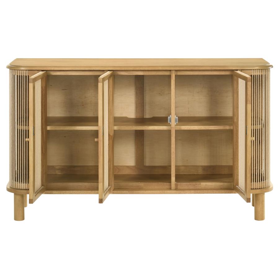 Ervine 3-Door Rope Panel Sideboard Accent Storage Cabinet Natural - 950460