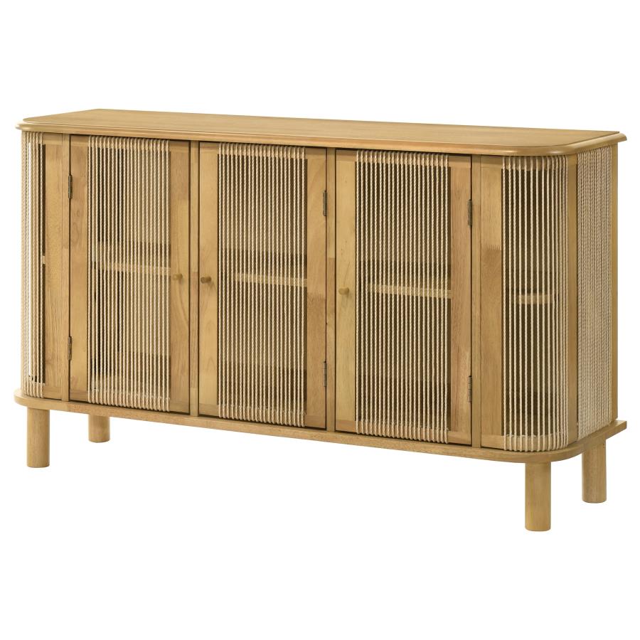 Ervine 3-Door Rope Panel Sideboard Accent Storage Cabinet Natural - 950460
