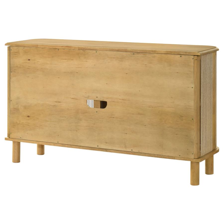 Ervine 3-Door Rope Panel Sideboard Accent Storage Cabinet Natural - 950460