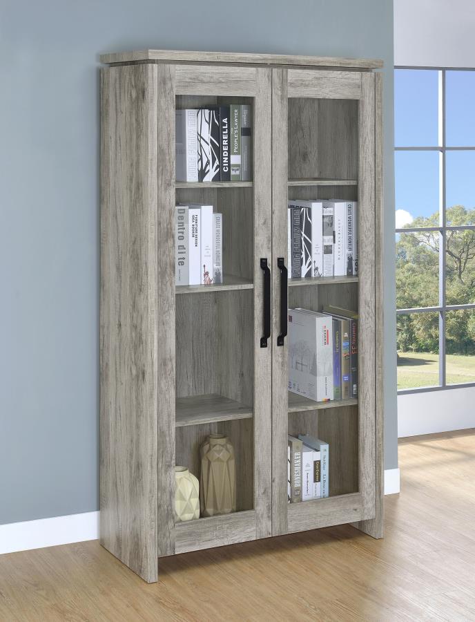 Alejo 2-door Engineered Wood Tall Cabinet Grey Driftwood - 950783