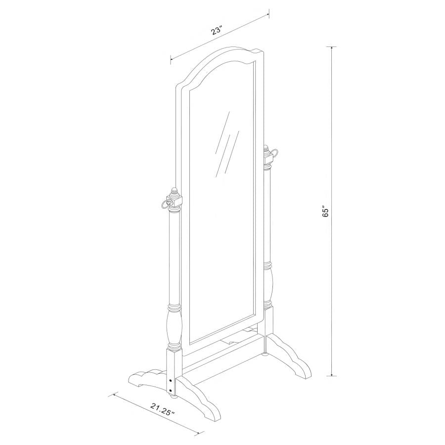 Cabot Wood Adjustable Full Length Cheval Mirror Black - 950801