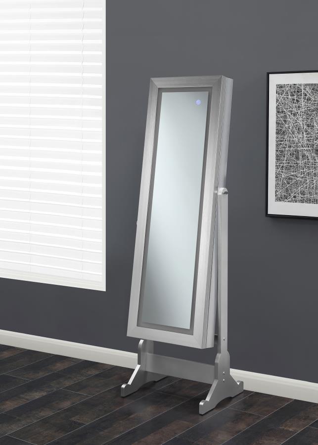Moore Cheval Mirror with Jewelry Storage Silver - 951017