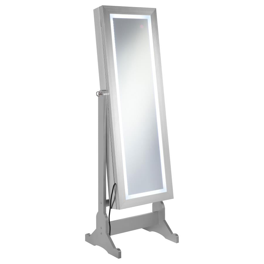 Moore Cheval Mirror with Jewelry Storage Silver - 951017