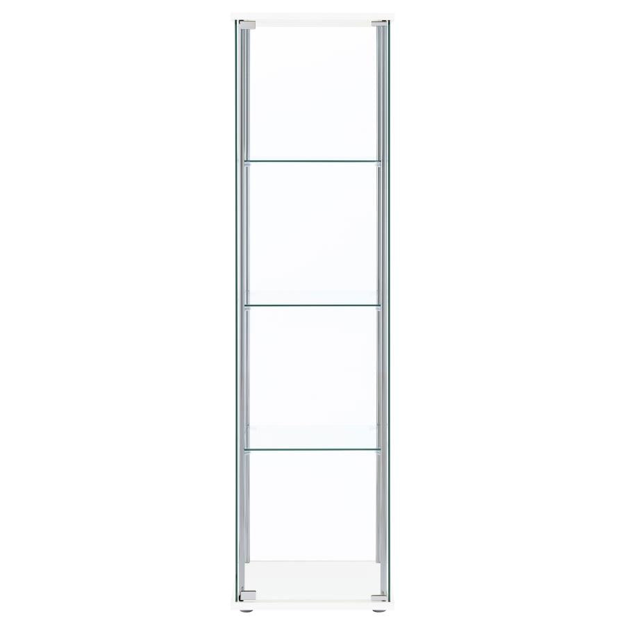 Bellatrix 4-shelf Clear Glass Curio Cabinet White - 951072