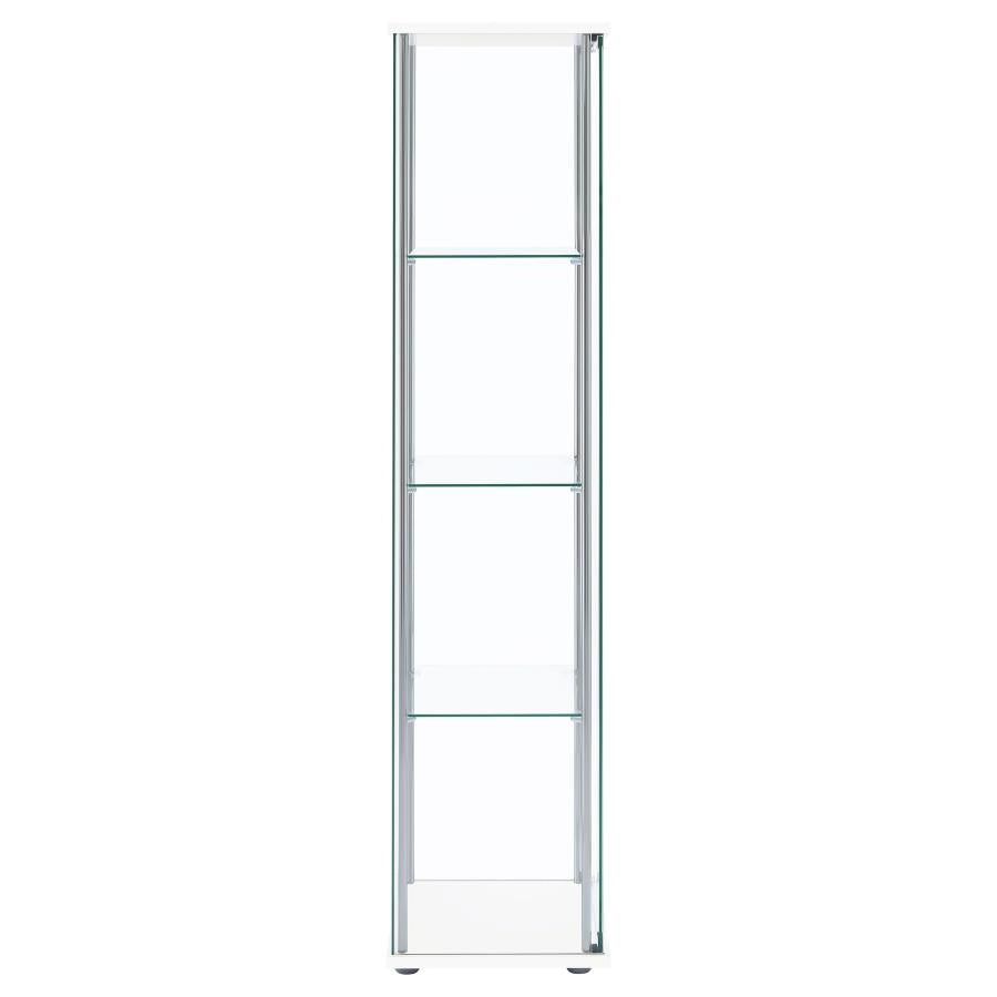 Bellatrix 4-shelf Clear Glass Curio Cabinet White - 951072