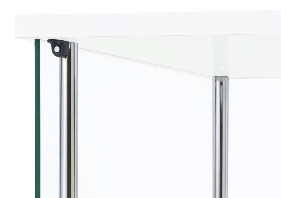 Bellatrix 4-shelf Clear Glass Curio Cabinet White - 951072