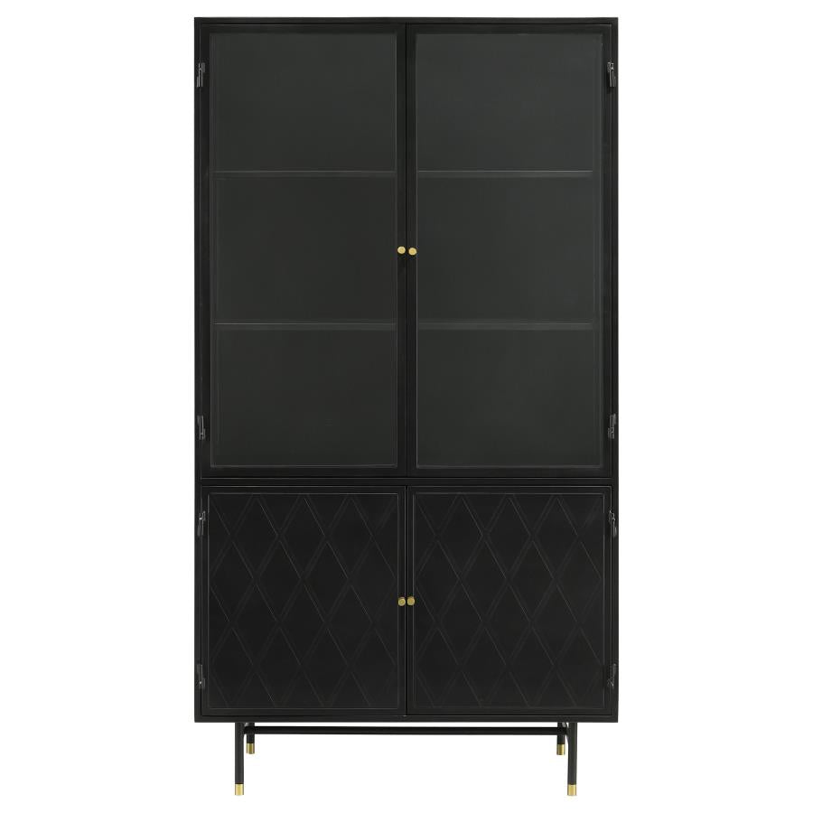 Santiago 4-door Metal Tall Storage Cabinet Matte Black - 951134