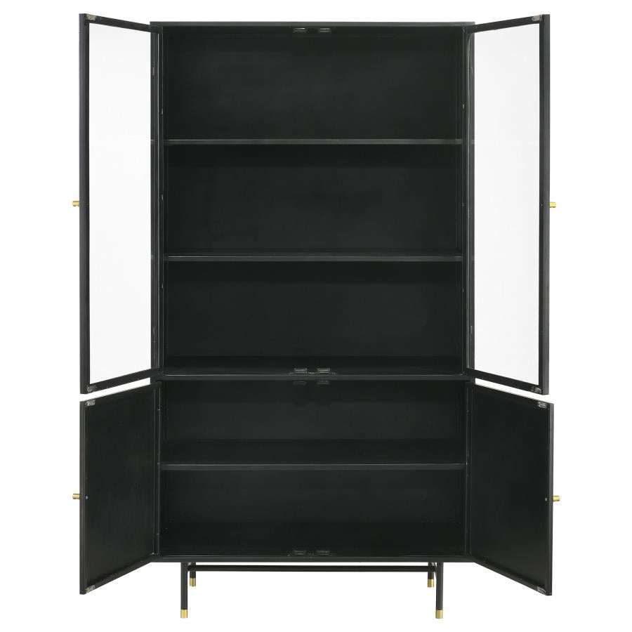 Santiago 4-door Metal Tall Storage Cabinet Matte Black - 951134