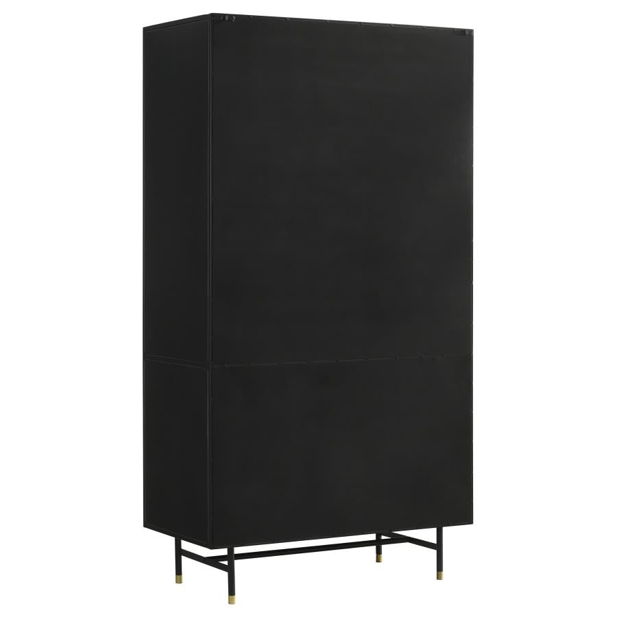 Santiago 4-door Metal Tall Storage Cabinet Matte Black - 951134