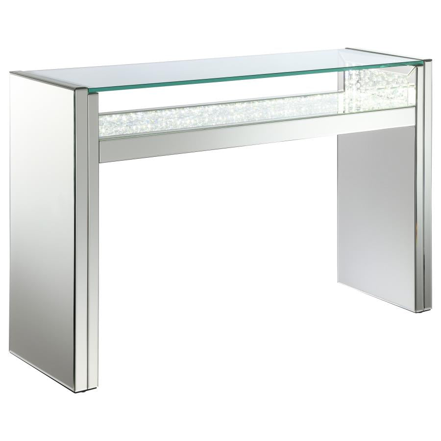 Edna Mirrored Console Table LED Lighting Silver - 951766