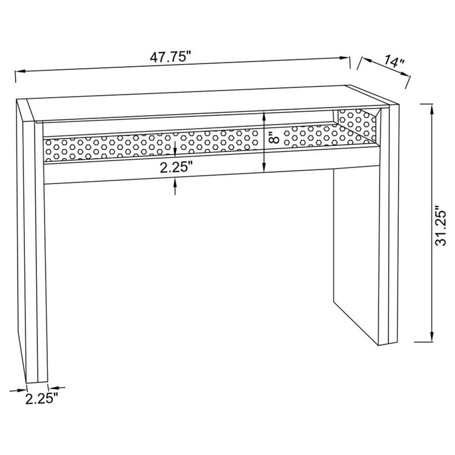 Edna Mirrored Console Table LED Lighting Silver - 951766