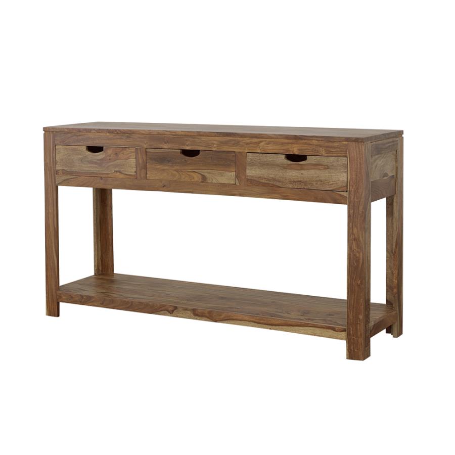Esther 3-drawer Wood Console Table Natural Sheesham - 952853