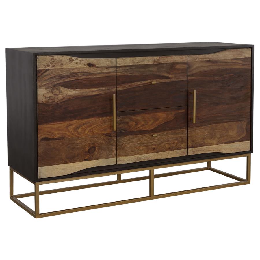 Zara 2-door 57-inch Wood Accent Storage Cabinet Black Walnut - 953466