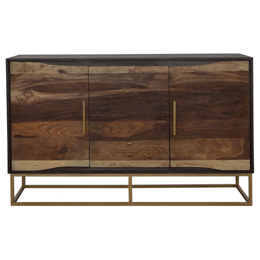 Zara 2-door 57-inch Wood Accent Storage Cabinet Black Walnut - 953466