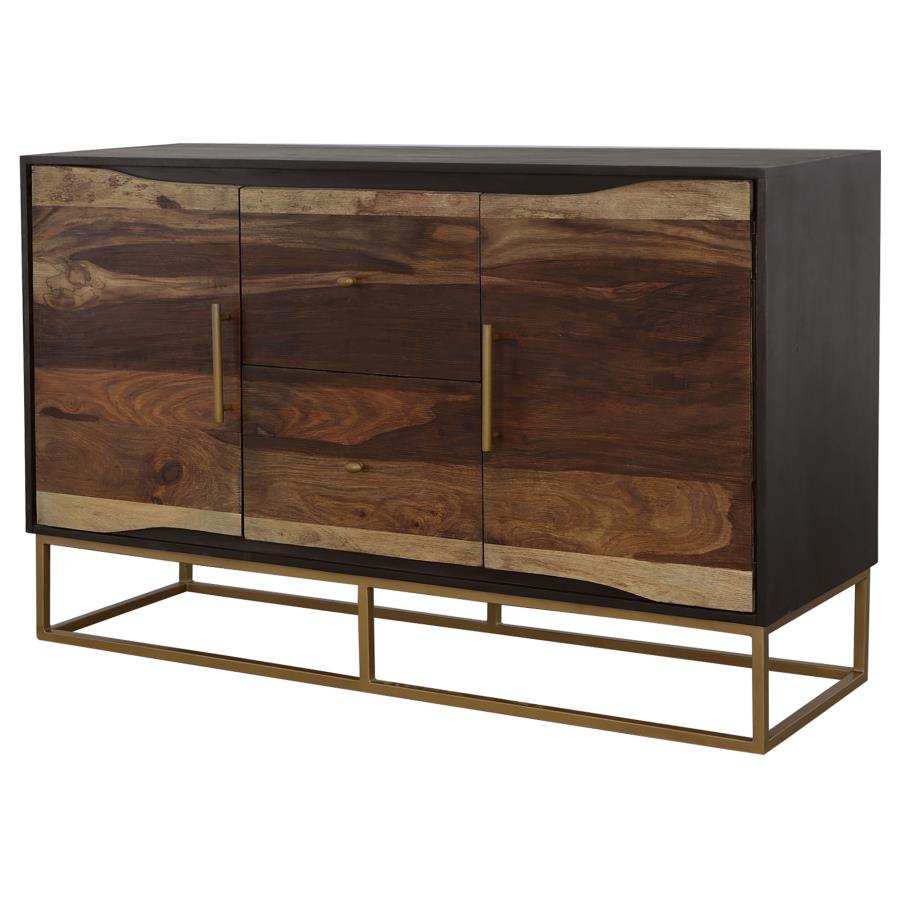 Zara 2-door 57-inch Wood Accent Storage Cabinet Black Walnut - 953466