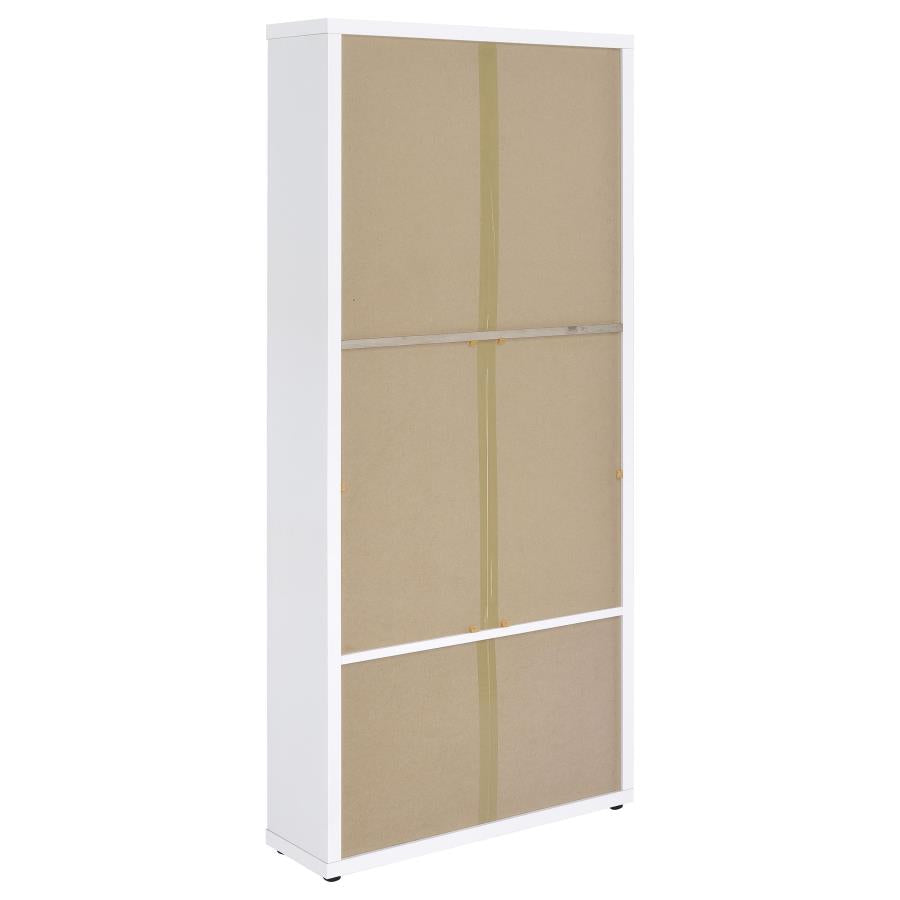 Hawthorne 4-shelf Glass Door Tall Cabinet with Drawers White - 953477