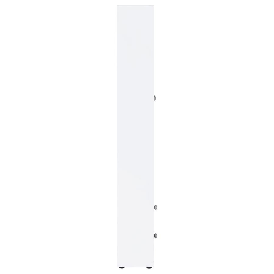 Hawthorne 4-shelf Glass Door Tall Cabinet with Drawers White - 953477