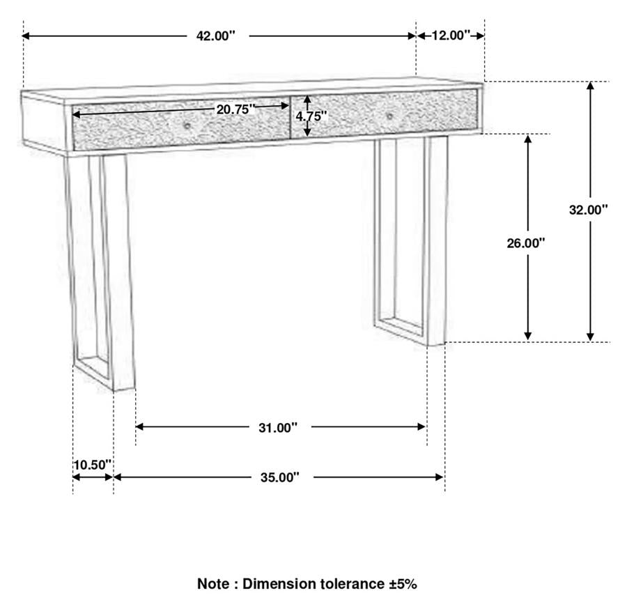 Draco 2-drawer Console Table Hand Carved Details Natural - 953512