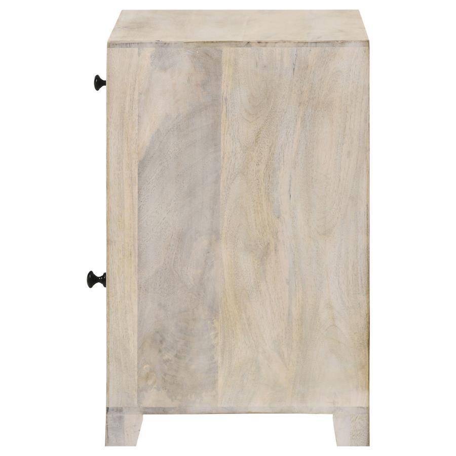 August 1-drawer Trellis Pattern Storage Cabinet White Washed - 953569