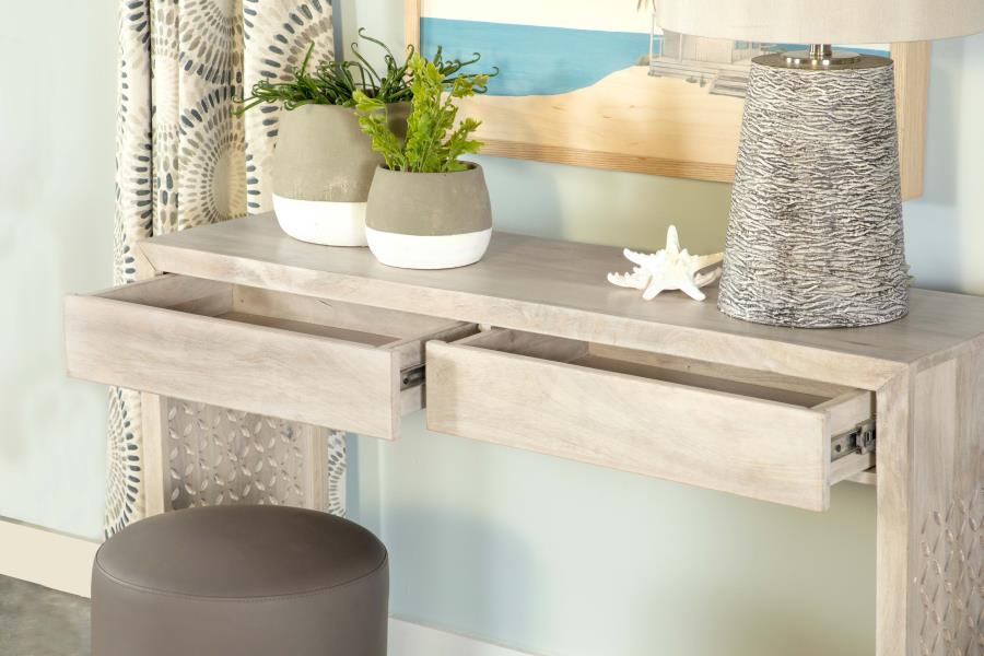 Rickman 2-drawer Wood Entryway Console Table White Washed - 959543