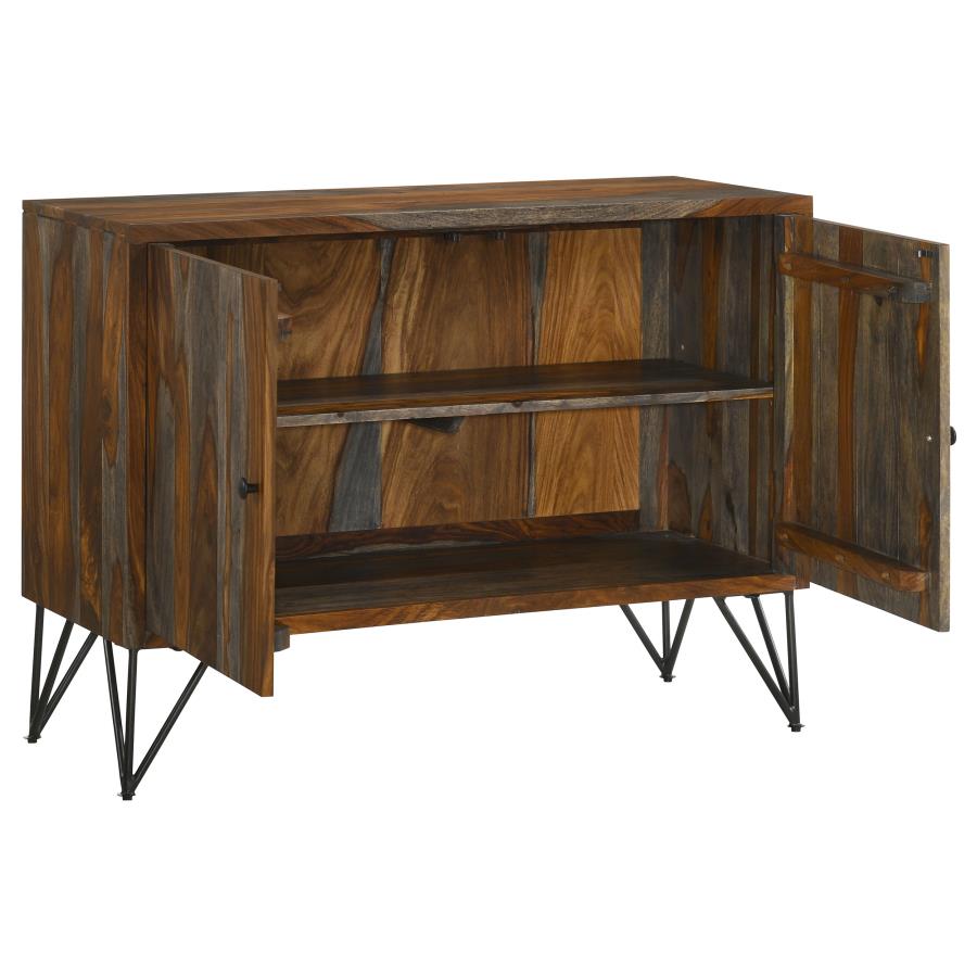 Macon 2-door Sheesham Wood Storage Accent Cabinet Grey - 959615