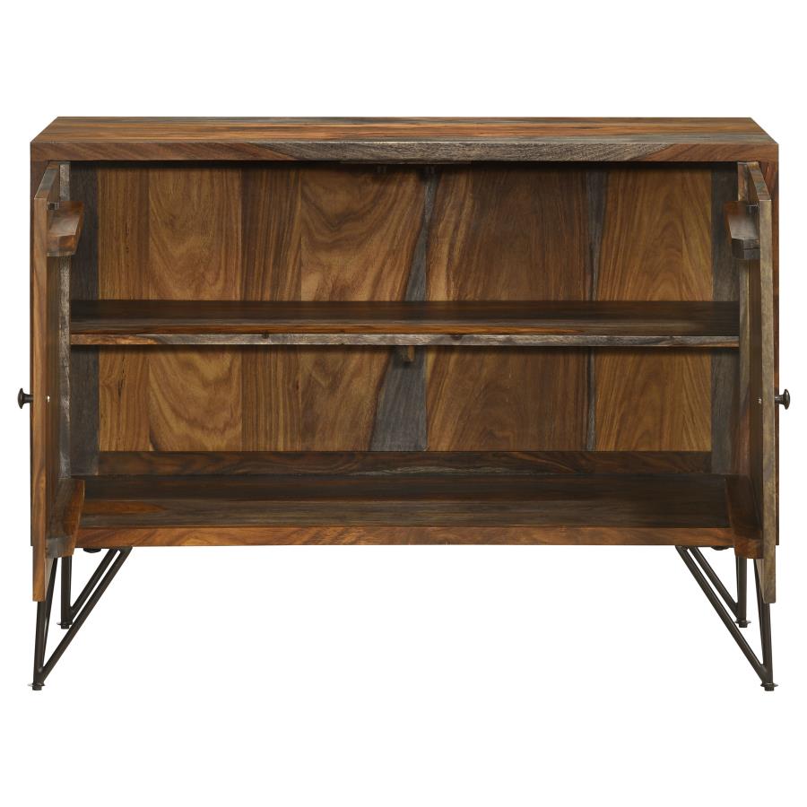 Macon 2-door Sheesham Wood Storage Accent Cabinet Grey - 959615